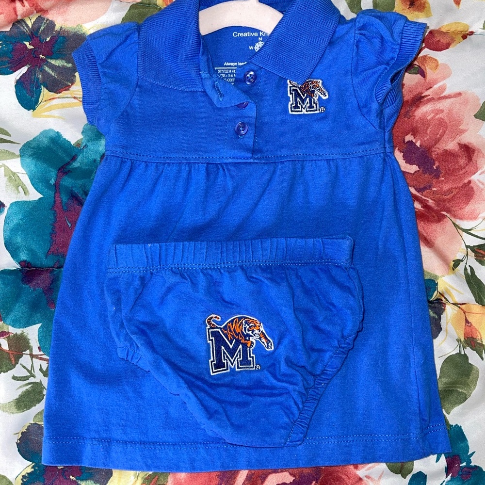 Infant University of Memphis Collegiate Dress With Underwear 3-6 months